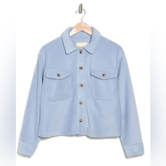 Thread & Supply Jackets & Blazers - Thread & Supply Soft Fleece Auria Jacket In Blue Blizzard Size Small